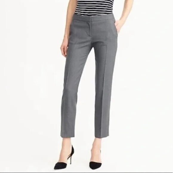 J. Crew Pants - J. Crew Campbell Gray high rise ANKLE straight leg dress pants size 6 Tall